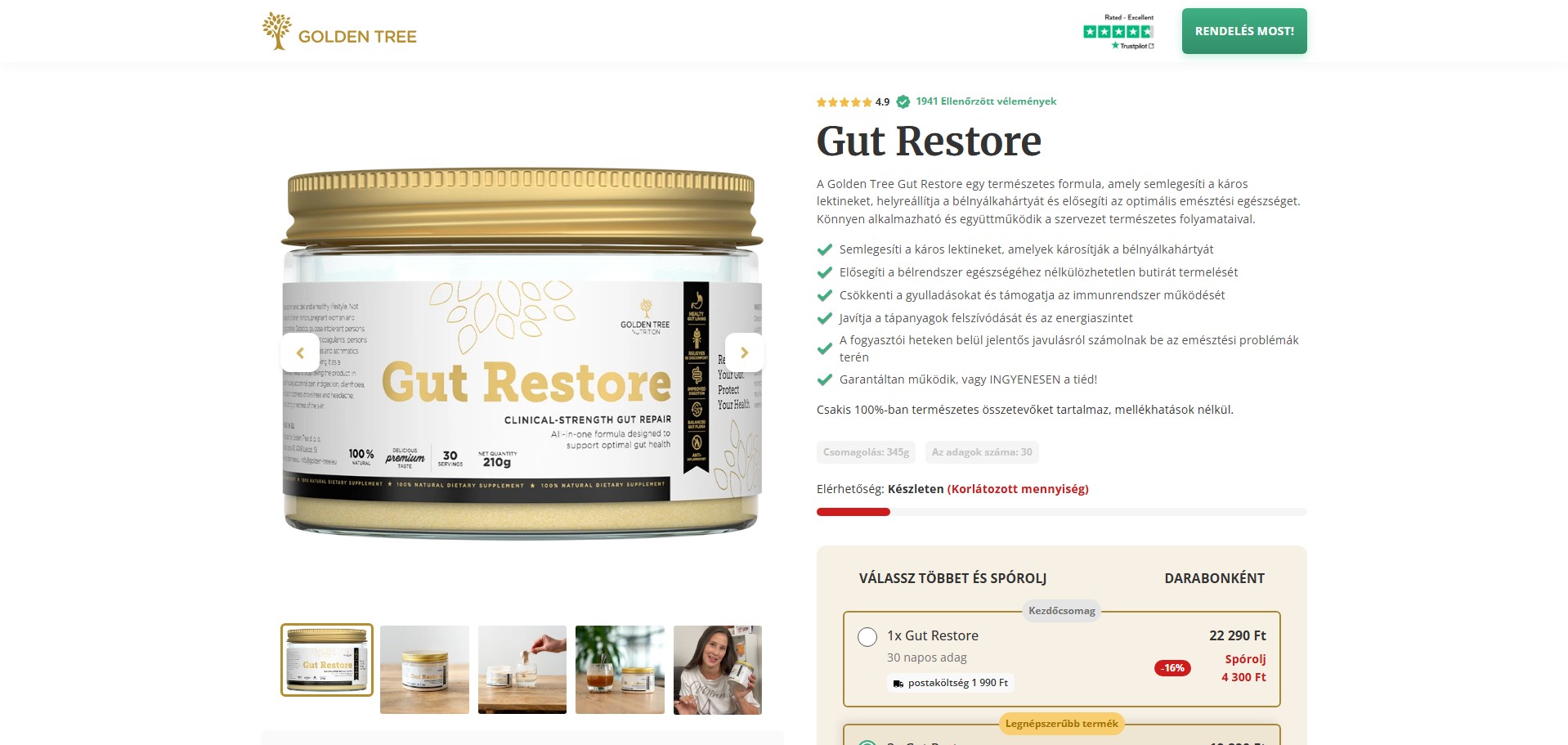 Golden Tree Gut Restore termék